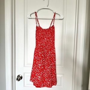 Chocolate Open Back Tie Floral Dress in Red